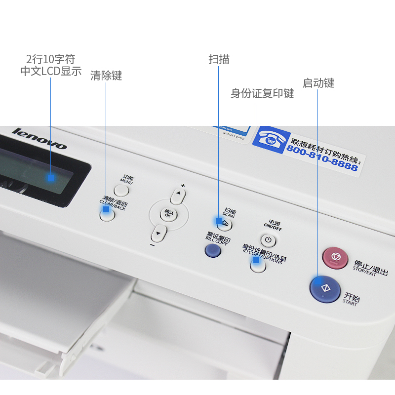 联想M7216 7206w黑白激光打印机复印扫描一体机A4家用 小型办公室商务手机无线WiFi网络学生家庭作业证件2206 - 图2