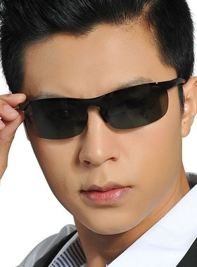 墨镜男士眼睛运动风无框偏光镜