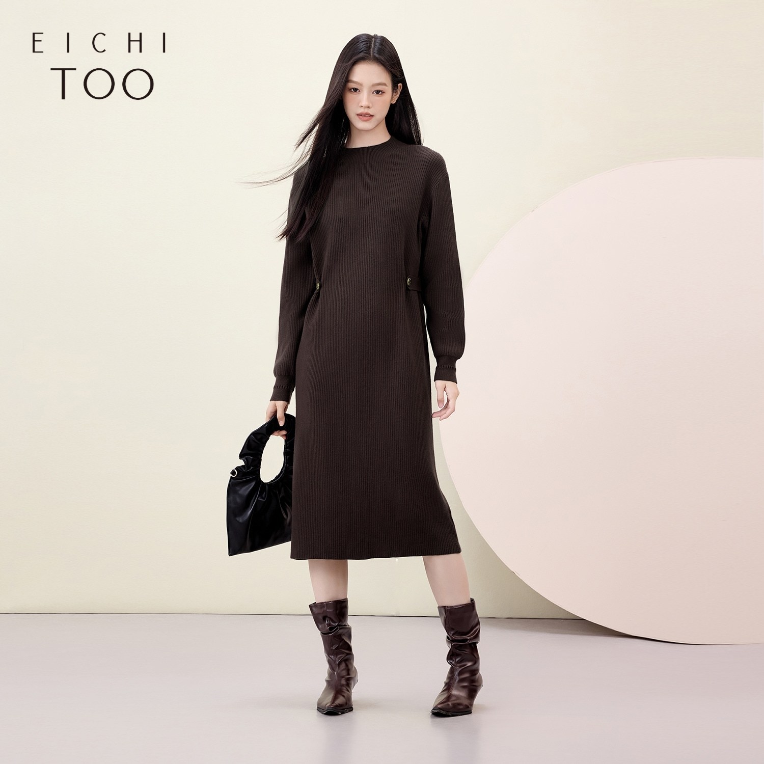 爱居兔针织衫连衣裙女冬季新款时尚高级感显瘦长裙子,淘宝优惠券,粉丝福利购,淘宝优惠卷