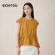 ເສື້ອຢືດ chiffon Aijutu ຫຼາຍສີແບບສະບາຍໆ ລະດູຮ້ອນປີ 2026 ຂອງແມ່ຍິງ ໃໝ່ ຄໍຮອບແອວ ວ່າງເທິງສັ້ນ