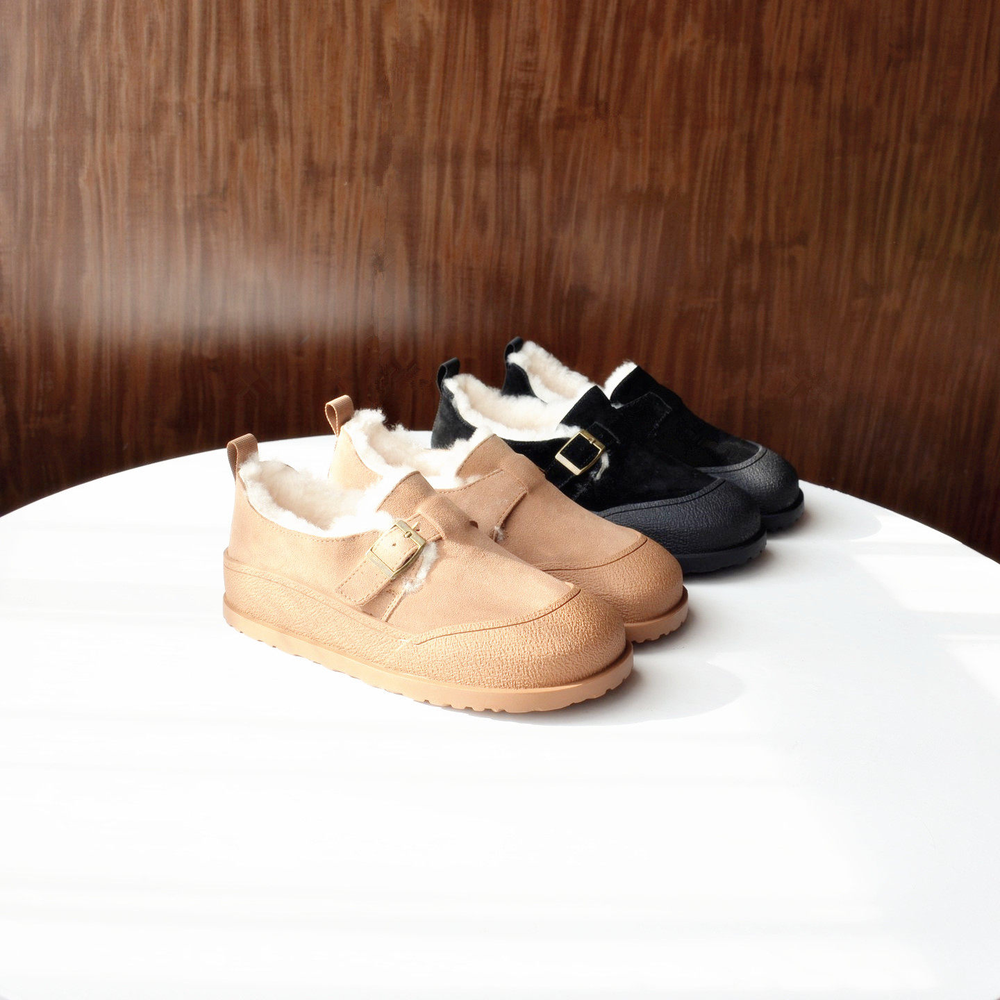 羊毛~ 俄罗斯单~ 牛反绒真皮棉鞋2025冬季新款毛毛鞋休闲保暖单鞋,淘宝优惠券,粉丝福利购,淘宝优惠卷