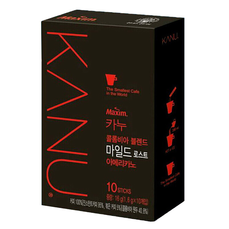 王霏霏推荐韩国进口麦馨KANU卡奴美式咖啡原味速溶无砂糖纯黑咖啡-图3