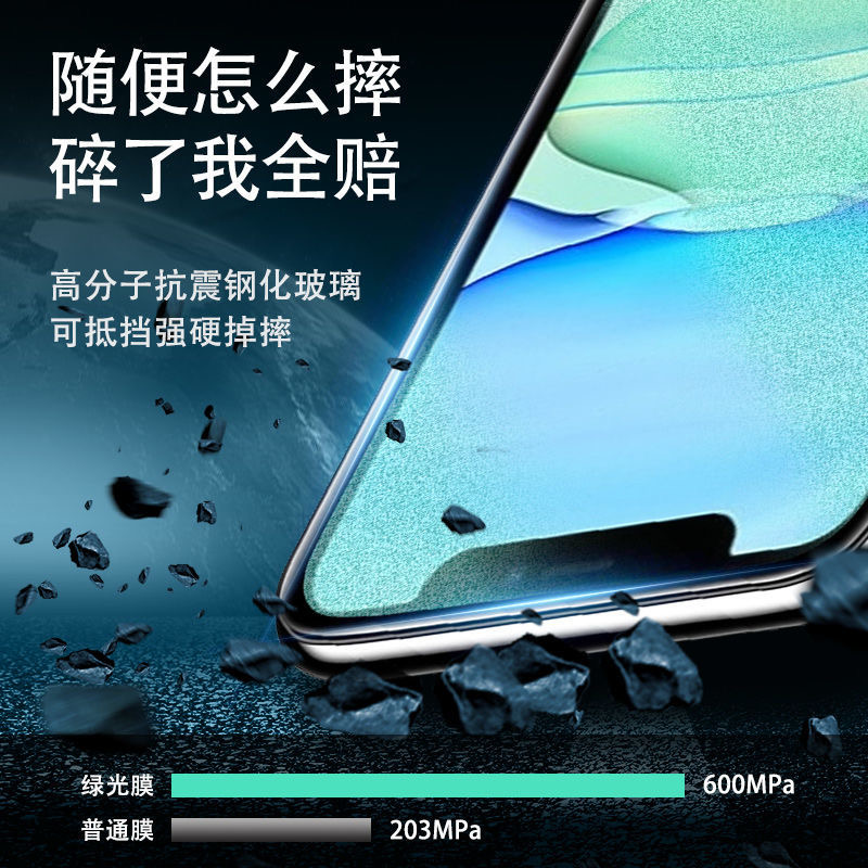 苹果13绿光磨砂12钢化膜适用iphone11promax防窥12pro全屏X覆盖XR - 图2