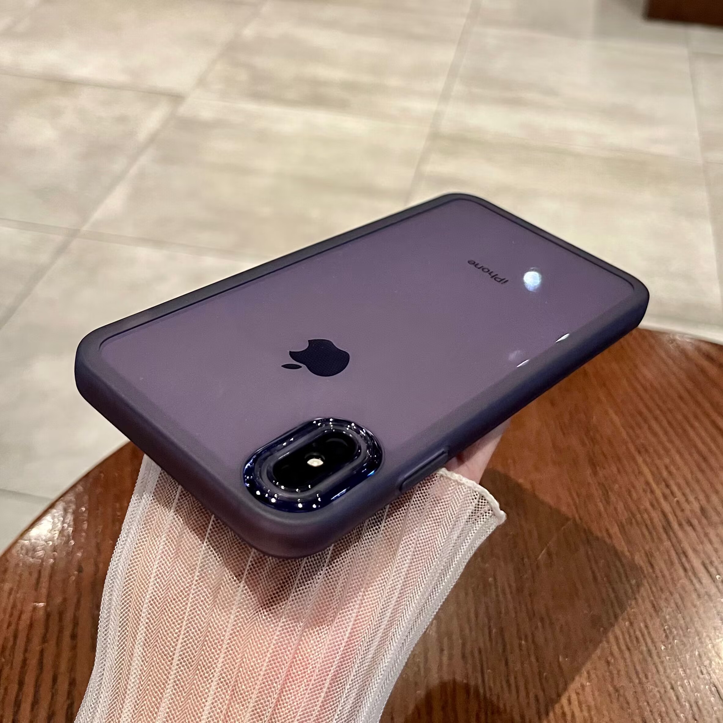 不发黄高级感大气带镜头膜适用iPhonex/XS手机壳苹果XSMAX硅胶XR墨水黑灰色透明软壳全包防摔男女款保护套潮-图1