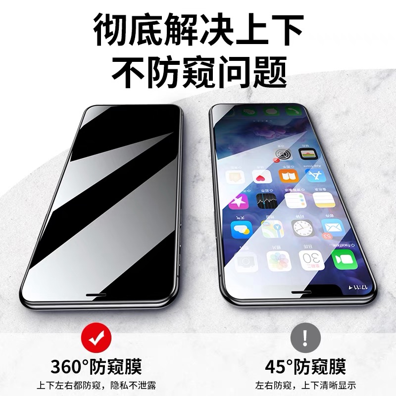 适用苹果13/12Pro防窥膜iPhoneXsMax钢化膜11手机360度防窥x/xr膜 - 图1