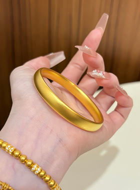 古法手工金包银实心手镯女款