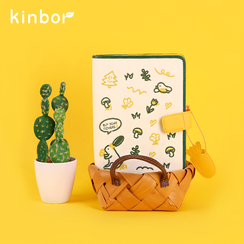 kinbor瑞比莉布的花园可爱刺绣日式手账本礼盒童心A6日程文具套装 - 图2