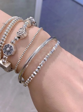 4mm蹦迪珠碎银子镭射珠手链女款小众设计感高级轻奢手串闺蜜百搭