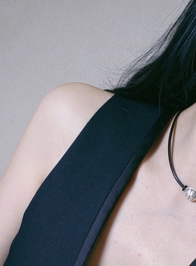 富甲天下纯银龟壳黑绳个性锁骨链颈链手工百搭短链女时尚颈带配饰