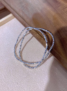 双层蹦迪珠镭射爆闪亮晶晶百搭手镯配饰手链多圈叠戴精细首饰