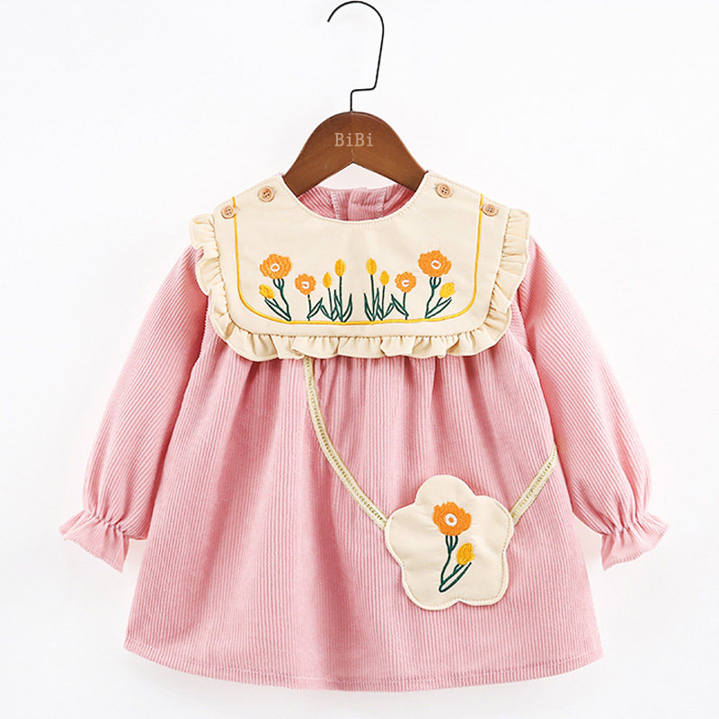 女宝宝罩衣水晶灯芯绒围兜吃饭儿童围裙儿童防水防防脏反穿衣秋冬,淘宝优惠券,粉丝福利购,淘宝优惠卷