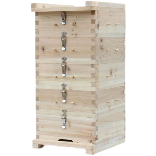 格子箱中蜂蜂箱散装全套杉木土养蜜蜂工具诱蜂桶五层方格子蜂箱 - 图3