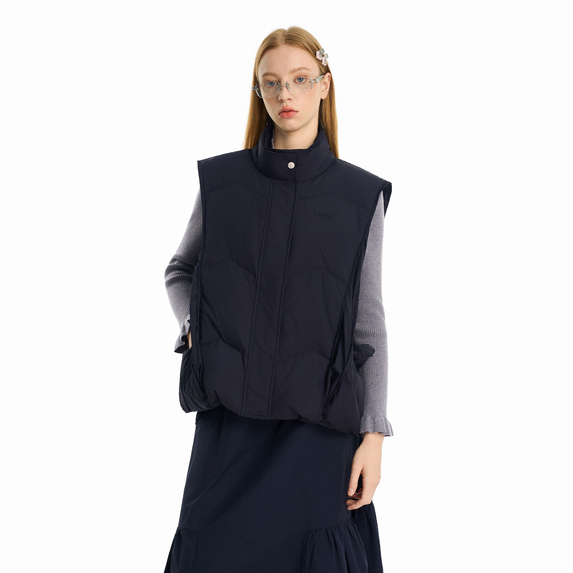 KXLFCHN空穴来风冬季新款结构羽绒马甲设计感大口袋宽松羽绒服女,淘宝优惠券,粉丝福利购,淘宝优惠卷