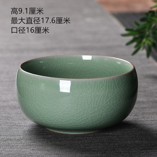 特大号青瓷水洗杯洗功夫茶具茶道陶瓷茶洗文房四宝笔洗花盘烟灰缸 - 图2
