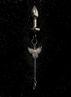 CAROLLL蝴蝶水滴链条乳夹玻璃泪珠无声乳环