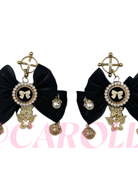 CAROLLL人鱼姬蝴蝶结铃铛珍珠胸夹