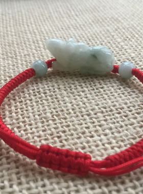 属牛天然翡翠玉鼠随身手绳