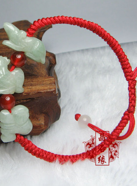 属龙人生肖吉祥物鸡猴鼠三合六合手机链红绳金刚结手链