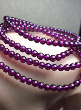 天然印度石榴石手链紫牙乌