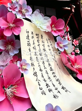 户外防水EVA海棠仿真花 商场橱窗美陈门店打卡拍照巨型花装饰定制