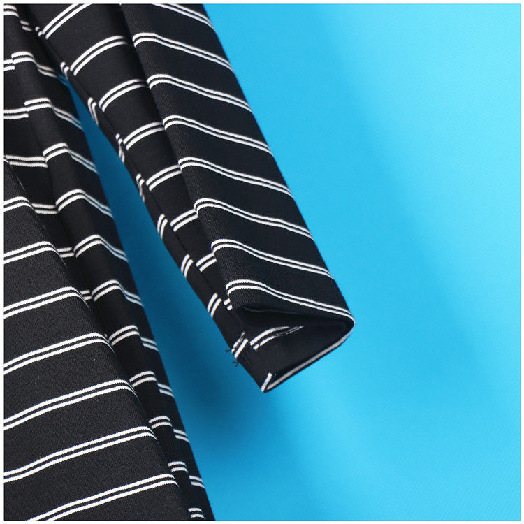 丽新折扣女装 H海 系列2021春新款条纹休闲卡通女宽松女连衣裙