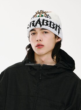 2526BSRABBIT韩国滑雪帽男女同款冬季户外运动保暖圆顶绒线小帽子