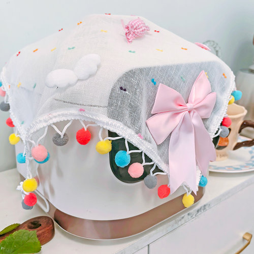 ins仪器电饭煲防尘罩透气透明厨房电器咖啡机布艺装饰电暖器遮丑 - 图1