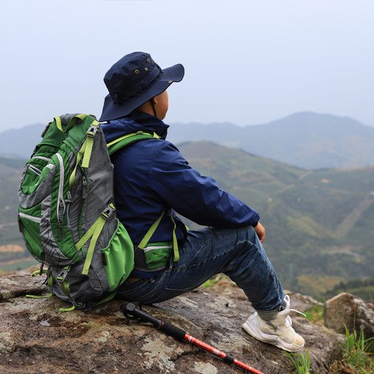 Outdoor aluminum alloy trekking pole with straight handle 3 sections/4 sections