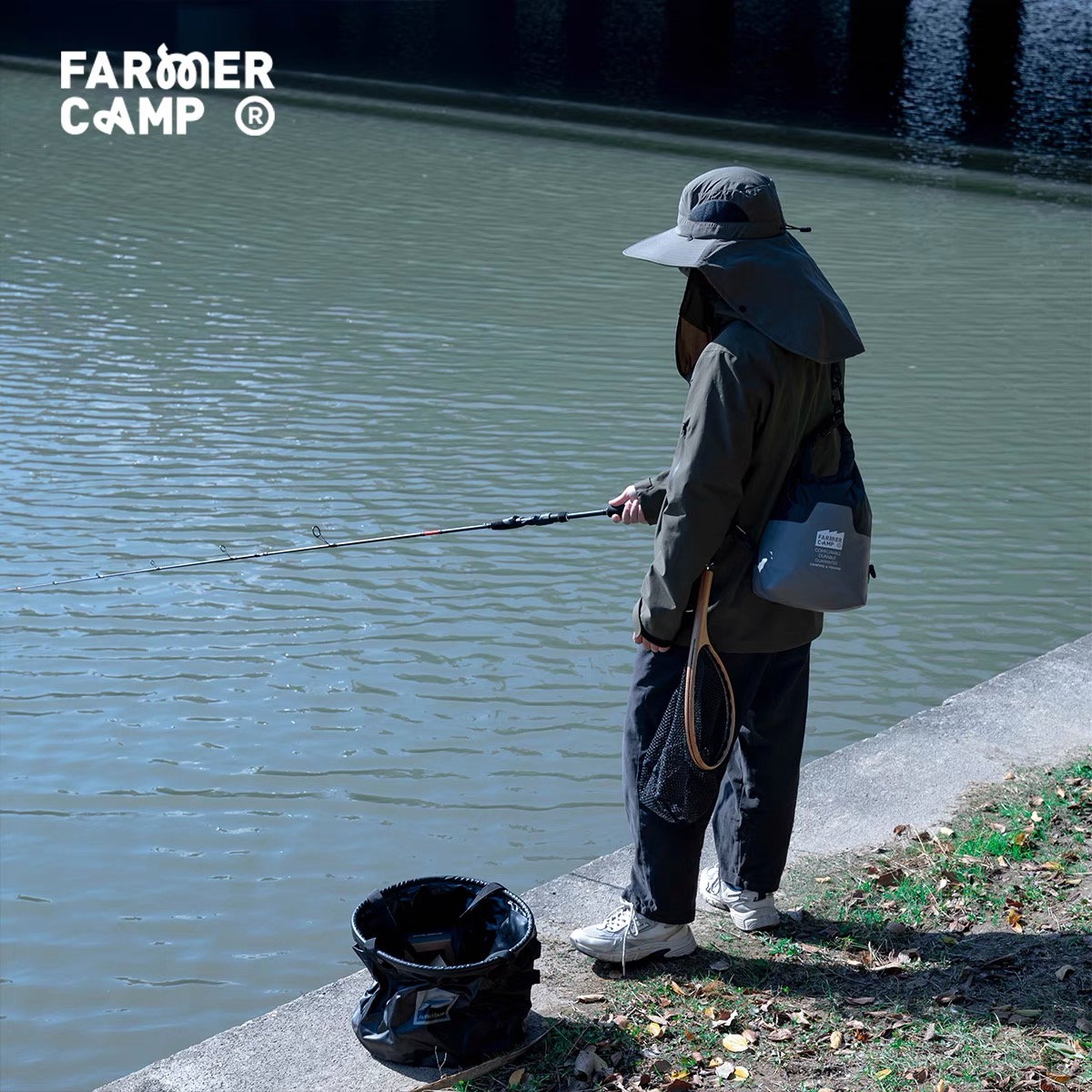 Farmer Camp防水钓鱼挎包 加厚防水小物钓路亚钓单肩包RGM挎包 - 图1