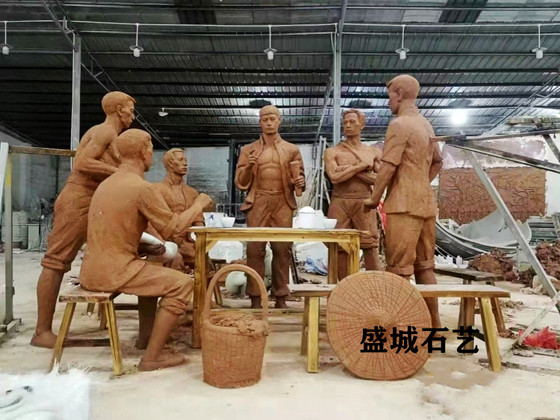 Stone art sandstone fiberglass sculpture ornaments figure round sculpture