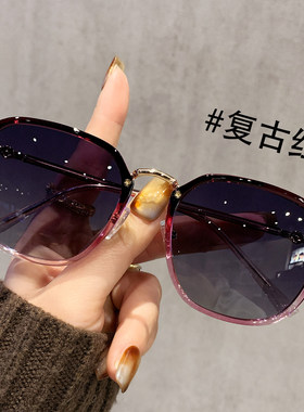 女款偏光茶色大框防紫外线墨镜