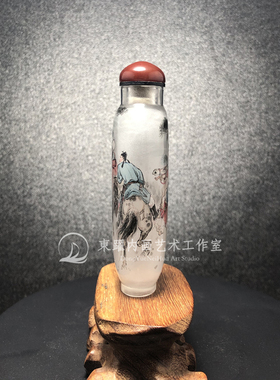 风尘新款三侠图 東躍作品衡水内画鼻烟壶纯手工订制写字水晶
