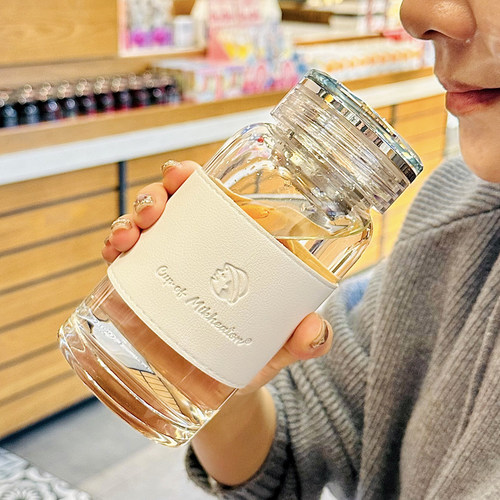高级感轻奢泡茶杯2025新款水杯高硼硅玻璃杯耐高温女高颜值杯子 - 图2