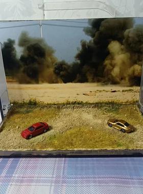 战争地台桌摆挂墙两用造景画手办车模兵人拍摄背景微缩沙盘摆件