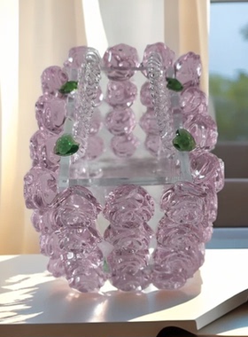 小号新款水晶璀璨粉色包包镶嵌式玄关装饰品装饰摆件