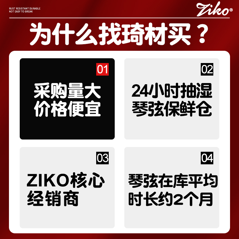 Ziko立欧电吉他琴弦DN-010 防锈一套6根装套弦线初学入门练习正品 - 图3