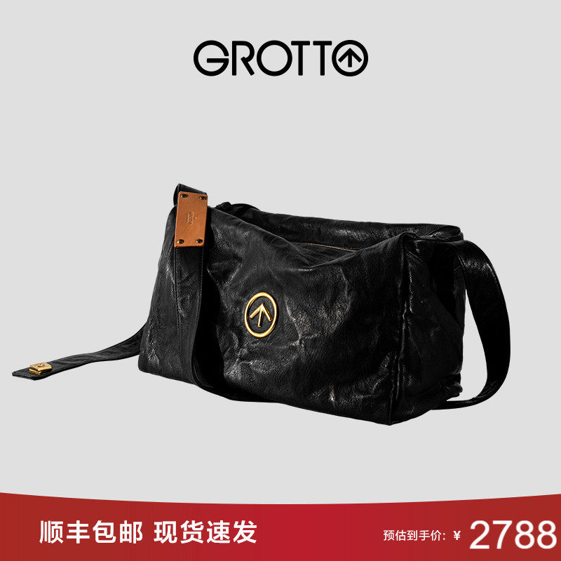 grotto个乐无性别主义黑石斜挎包 GROTTO个乐男士包袋