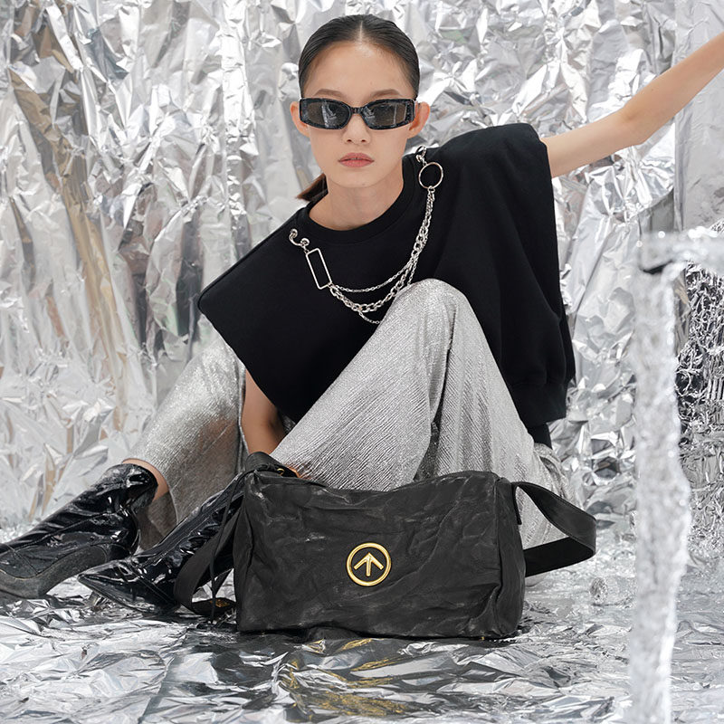 grotto个乐无性别主义黑石斜挎包 GROTTO个乐男士包袋