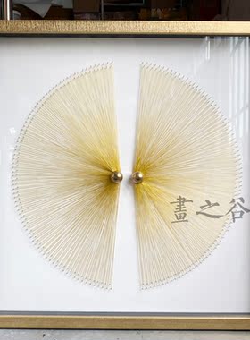 圆形新中式风手工样板房实物画