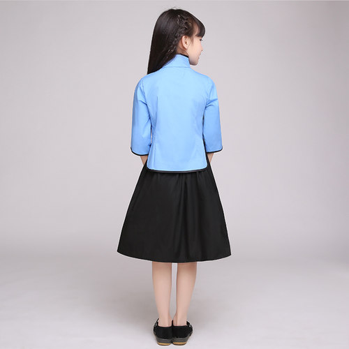 儿童民国学生装小学生朗诵六一演出服装女童民国风复古五四青年装 - 图2
