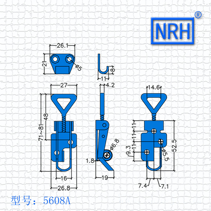 纳汇五金NRH 5608A尤尼斯可调扣《铁》搭扣箱包配件五金锁扣箱扣 - 图0