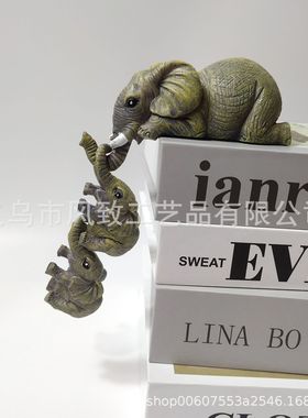 大象树脂工艺品摆件母爱大象