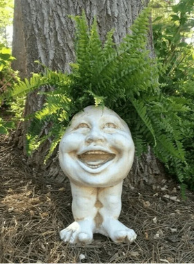 滑稽麻瓜脸雕塑表情花盆
