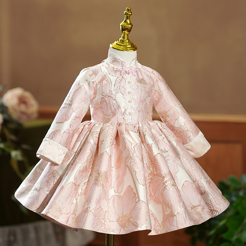 儿童礼服公主裙长袖钢琴主持人礼服女童演出服周岁礼服女宝宝冬季,淘宝优惠券,粉丝福利购,淘宝优惠卷