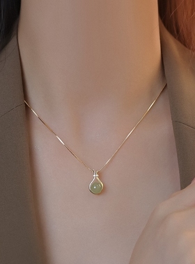 新中式福气满满钛钢项链女2023年新款潮简约百搭福袋不掉色锁骨链