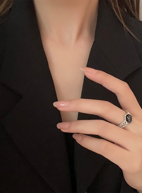 戒指手表女指环时尚女学生手指表戒复古个性小巧迷你手表戒指