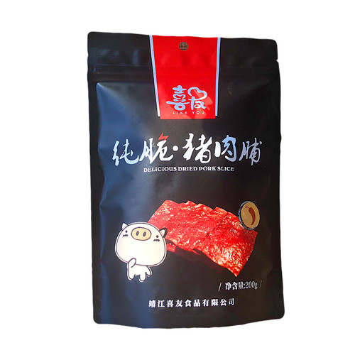 靖江特产猪肉类零食喜友纯脆香脆猪肉脯猪肉干原味辣多口味200g - 图3