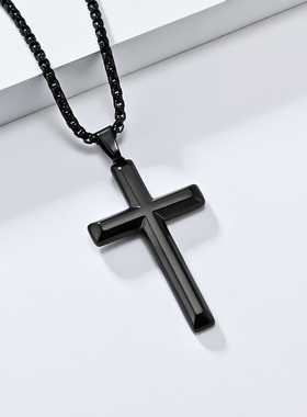 全饰爱简约百搭斜面十字架项链