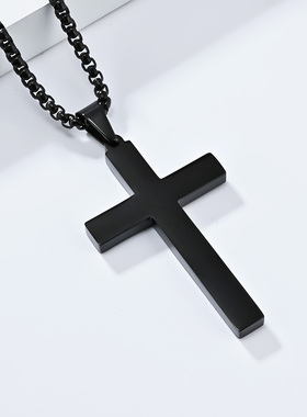 全饰爱时尚简约光面十字架项链