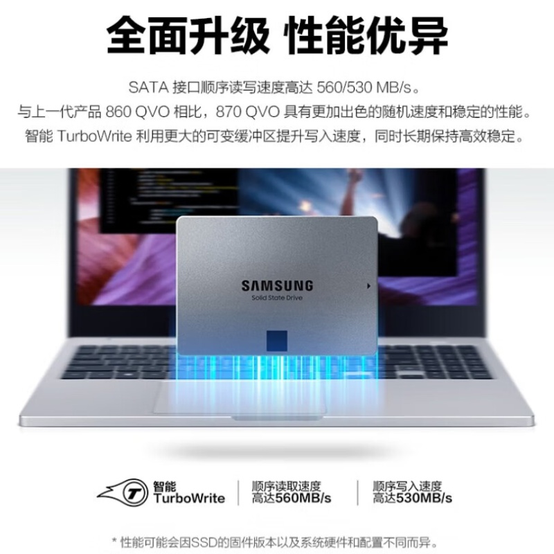 Samsung/三星 870 QVO 超大容量 让TB容量普及SATA3.0接口2.5英寸 - 图1